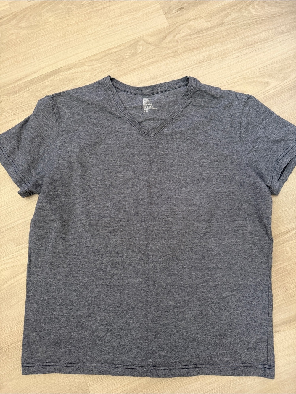 H&M Men's Charcoal V-Neck Short Sleeve Tee